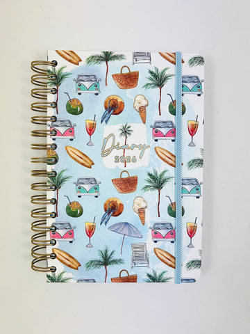 2026 A5 Spiral Fashion Diary - Day to Page - Surf Beach