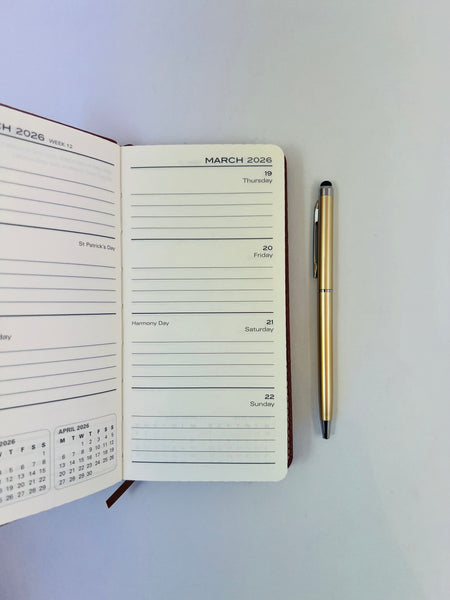 2026 Week to View - Purse Diary with Pen - Powder Blue