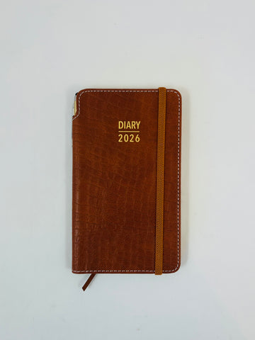 2026 Week to View - Purse Diary with Pen - Croc Tan