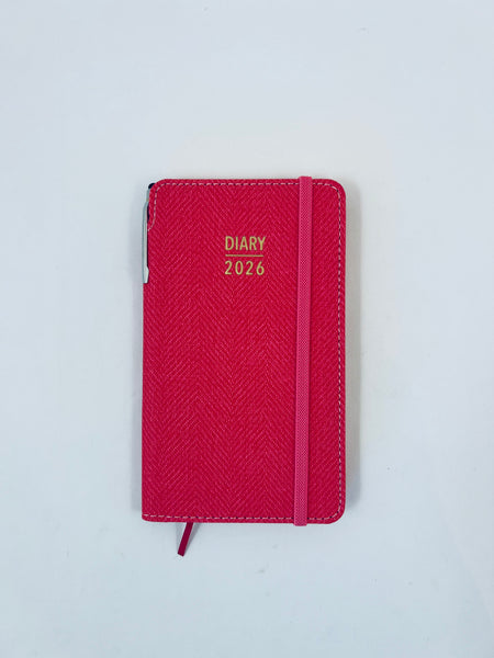 2026 Week to View - Purse Diary with Pen - Coral