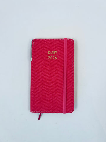 2026 Week to View - Purse Diary with Pen - Coral