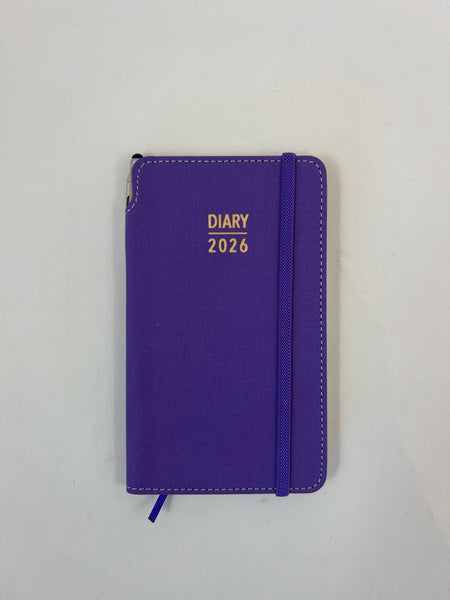 2026 Week to View - Purse Diary with Pen - Violet