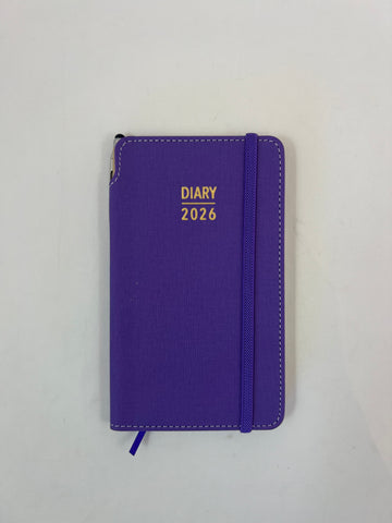 2026 Week to View - Purse Diary with Pen - Violet