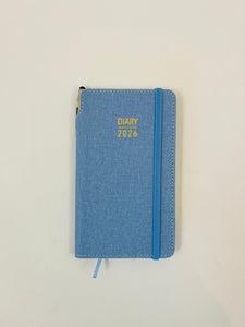 2026 Week to View - Purse Diary with Pen - Powder Blue