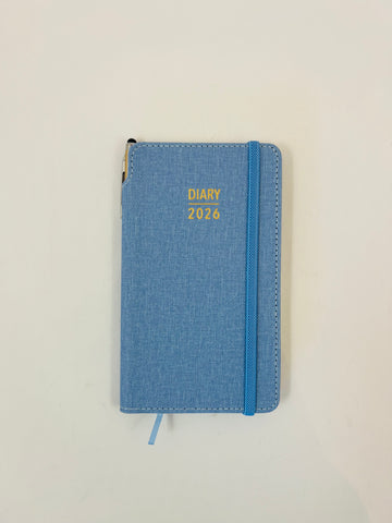 2026 Week to View - Purse Diary with Pen - Powder Blue