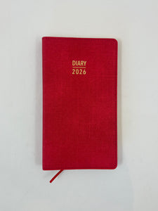 2026 Week to View - Slim Spiral Diary - Red