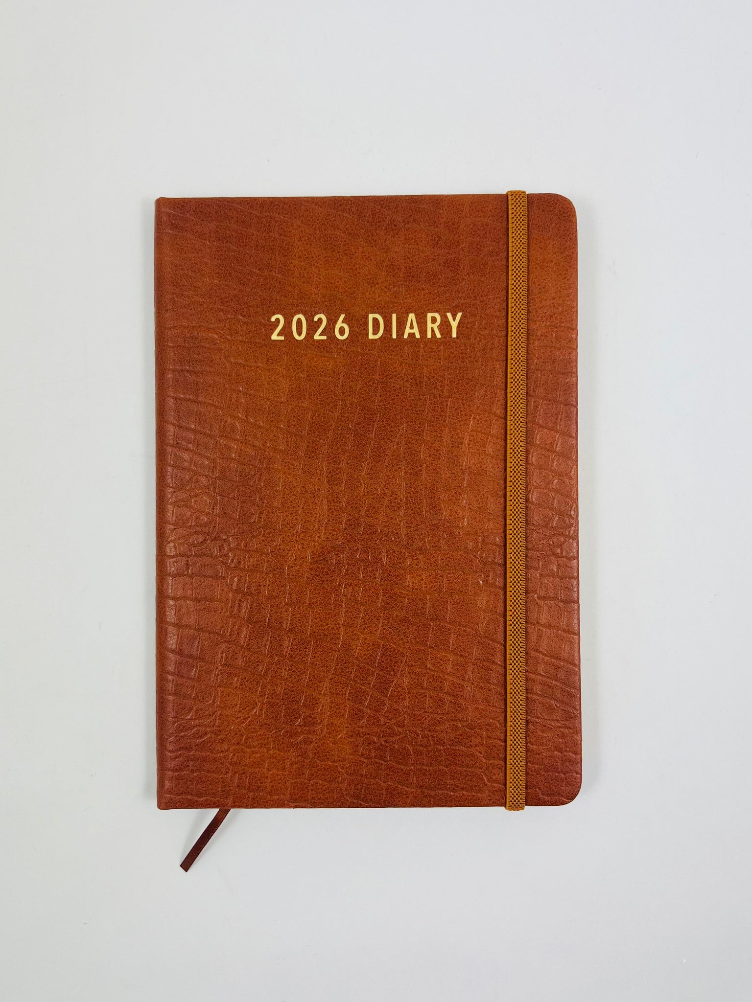 2026 Week to View - A5 Diary - Croc Tan