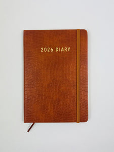 2026 Week to View - A5 Diary - Croc Tan