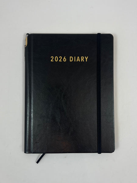 2026 Week to View - A5 Diary with Pen - Black