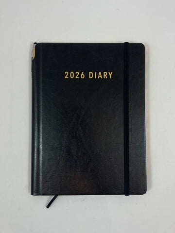 2026 Week to View - A5 Diary with Pen - Black