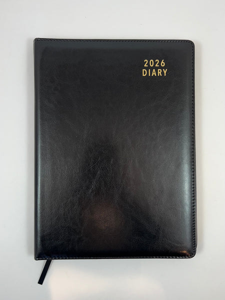 2026 Week to View - A4 Spiral Diary - Black