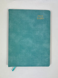 2026 Week to View - A4 Spiral Diary - Aqua