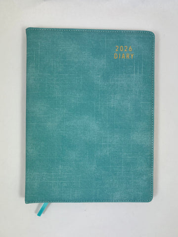 2026 Week to View - A4 Spiral Diary - Aqua