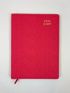 2026 Week to View - A4 Spiral Diary - Coral