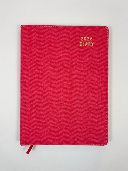 2026 Week to View - A4 Spiral Diary - Coral