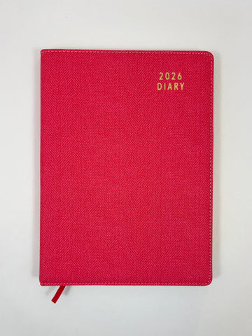 2026 Week to View - A4 Spiral Diary - Coral