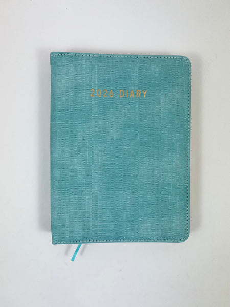 2026 Day to Page - A5 Spiral Diary - Aqua