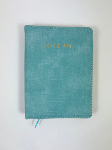 2026 Day to Page - A5 Spiral Diary - Aqua