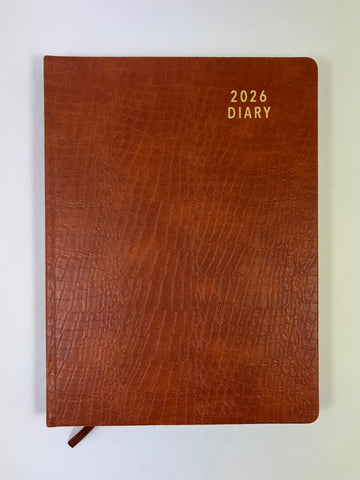 2026 Day to Page - A4 Diary - Croc Tan