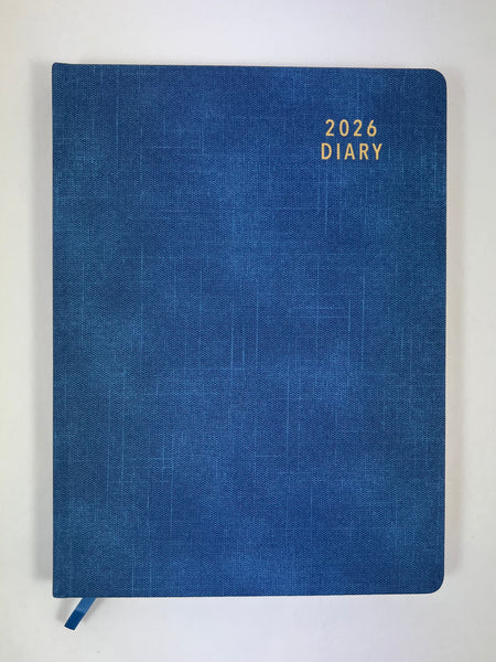 2026 Day to Page - A4 Diary - Steel Blue