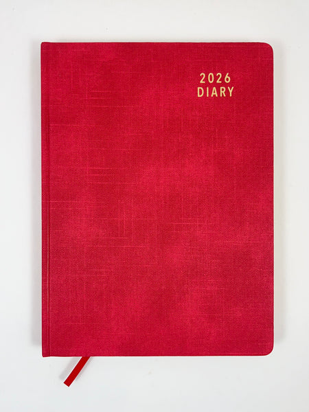 2026 Day to Page - A4 Diary - Red