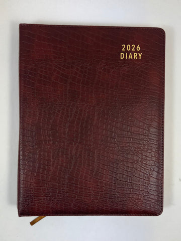 2026 Day to Page - A4 Spiral Diary - Croc Choc