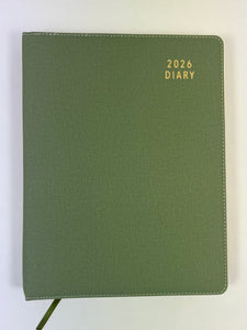 2026 Day to Page - A4 Spiral Diary - Gum Leaf