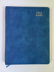 2026 Day to Page - A4 Spiral Diary - Steel Blue