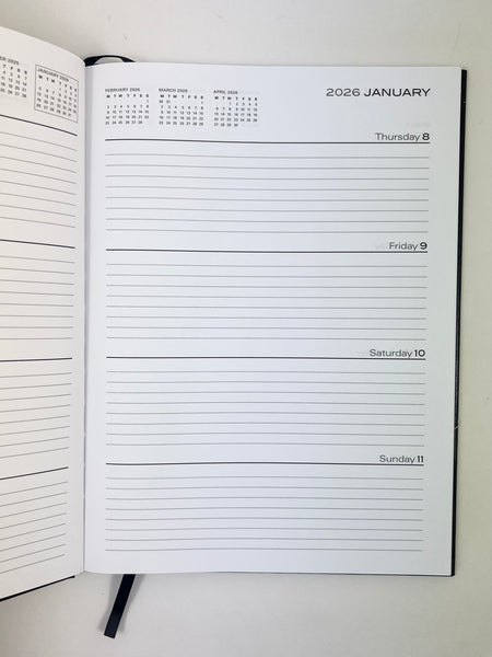 2026 'Business Basics' A4 Diary - Week to View - Black