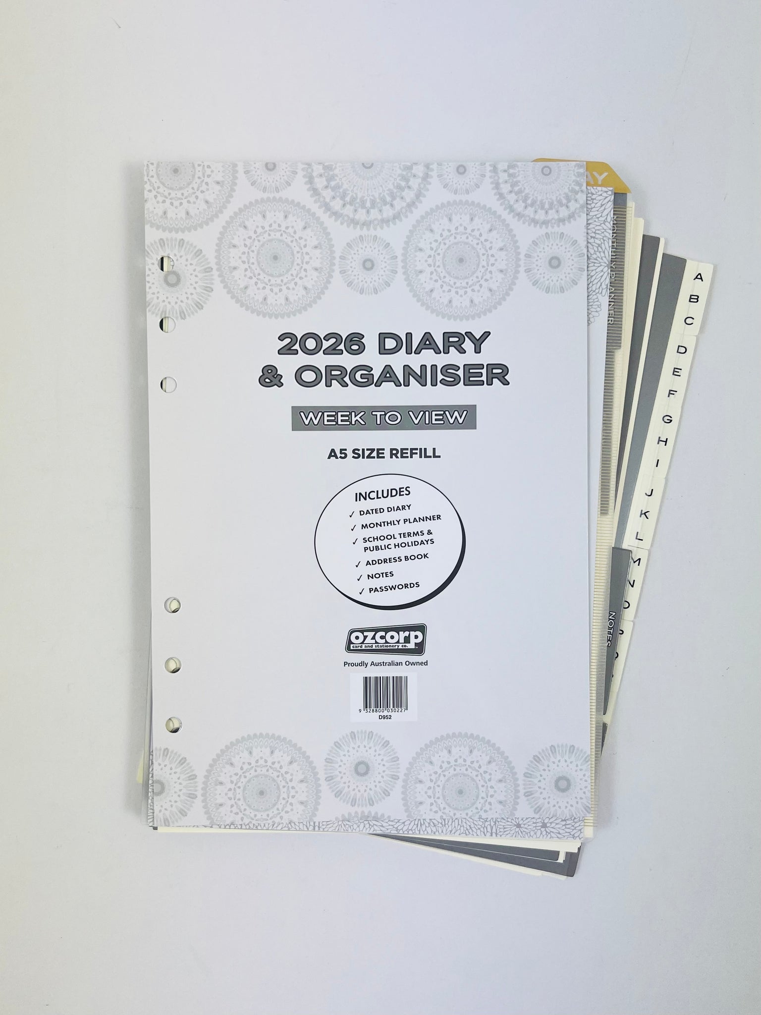 2026 Organiser Diary Refill A5 - Week to View