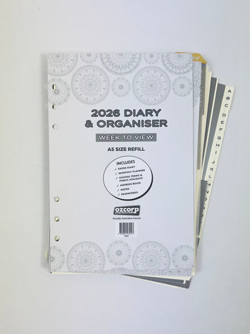 2026 Organiser Diary Refill A5 - Week to View