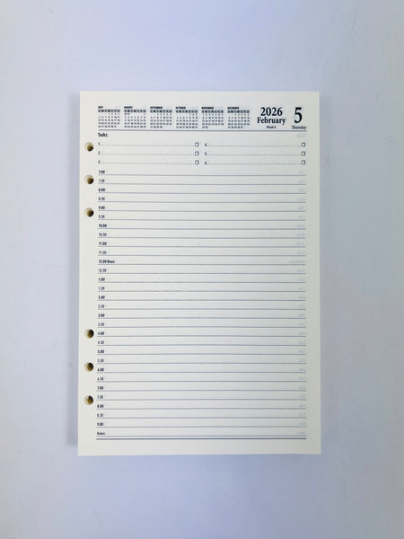 2026 Organiser Diary Refill A5 - Day to a Page