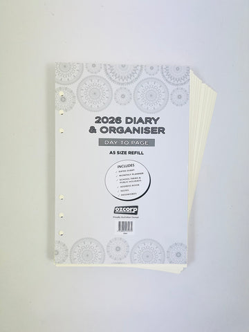 2026 Organiser Diary Refill A5 - Day to a Page