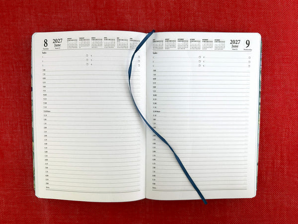 2027 A5 Diary Case - Day to Page - Irises