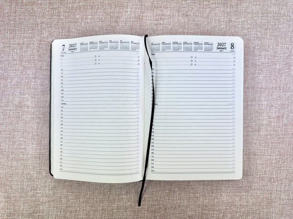 2027 Day to Page - A5 Diary - Black