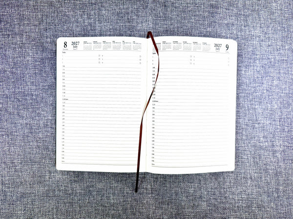 2027 Day to Page - A5 Diary - Croc Tan Softcover