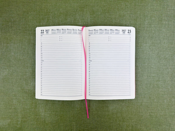 2027 Day to Page - A5 Diary - Raspberry