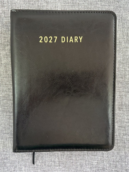 2027 Day to Page - A5 Spiral Diary - Black