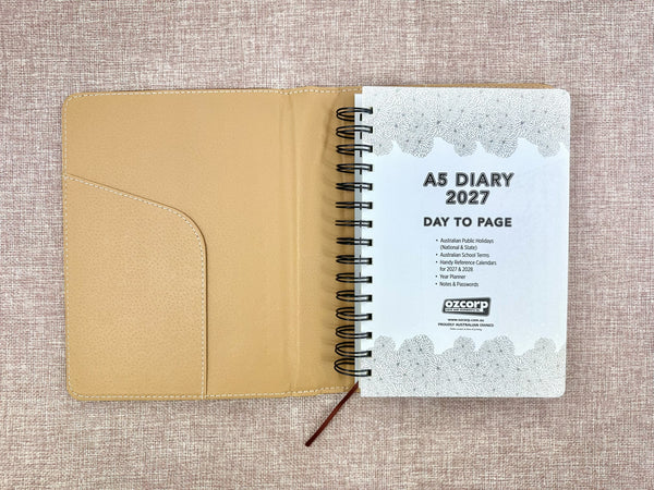 2027 Day to Page - A5 Spiral Diary - Chocolate