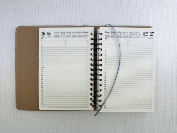 2027 Day to Page - A5 Spiral Diary - Stormy Blue