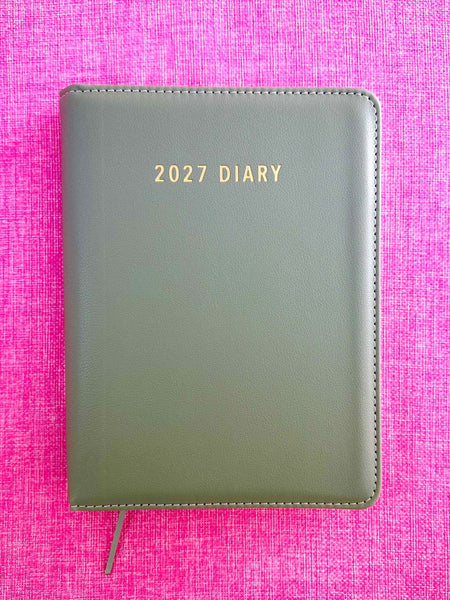 2027 Day to Page - A5 Spiral Diary - Olive