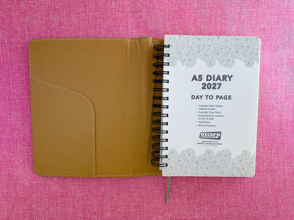 2027 Day to Page - A5 Spiral Diary - Olive