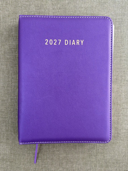 2027 Day to Page - A5 Spiral Diary - Grape