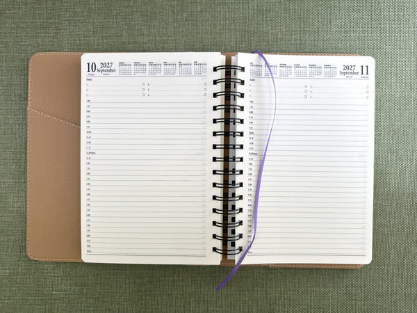 2027 Day to Page - A5 Spiral Diary - Grape