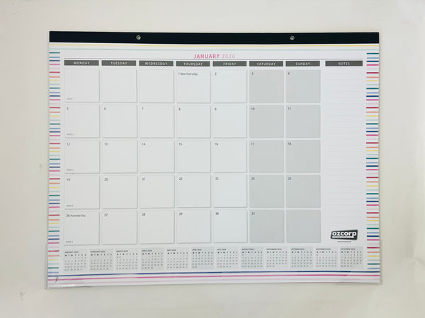 2026 Desk Planner Pad - Rainbow