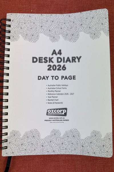 2026 Day to Page A4 Spiral Insert ONLY