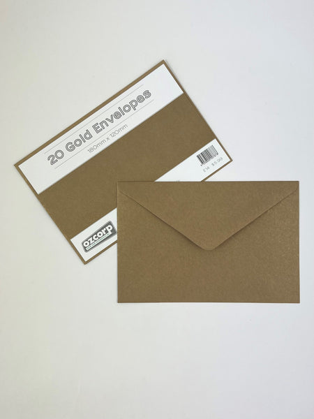 Envelope Pack of 20 - Gold