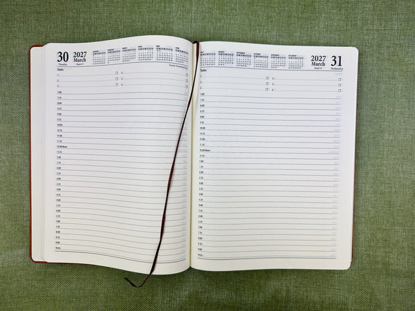 2027 Day to Page - A4 Diary - Tan