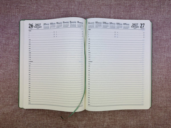 2027 Day to Page - A4 Diary - Olive