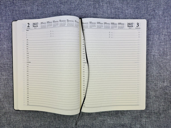2027 Day to Page - A4 Diary - Black